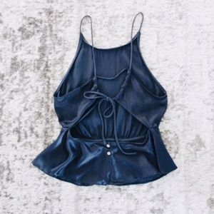 New Zara satin backless top.